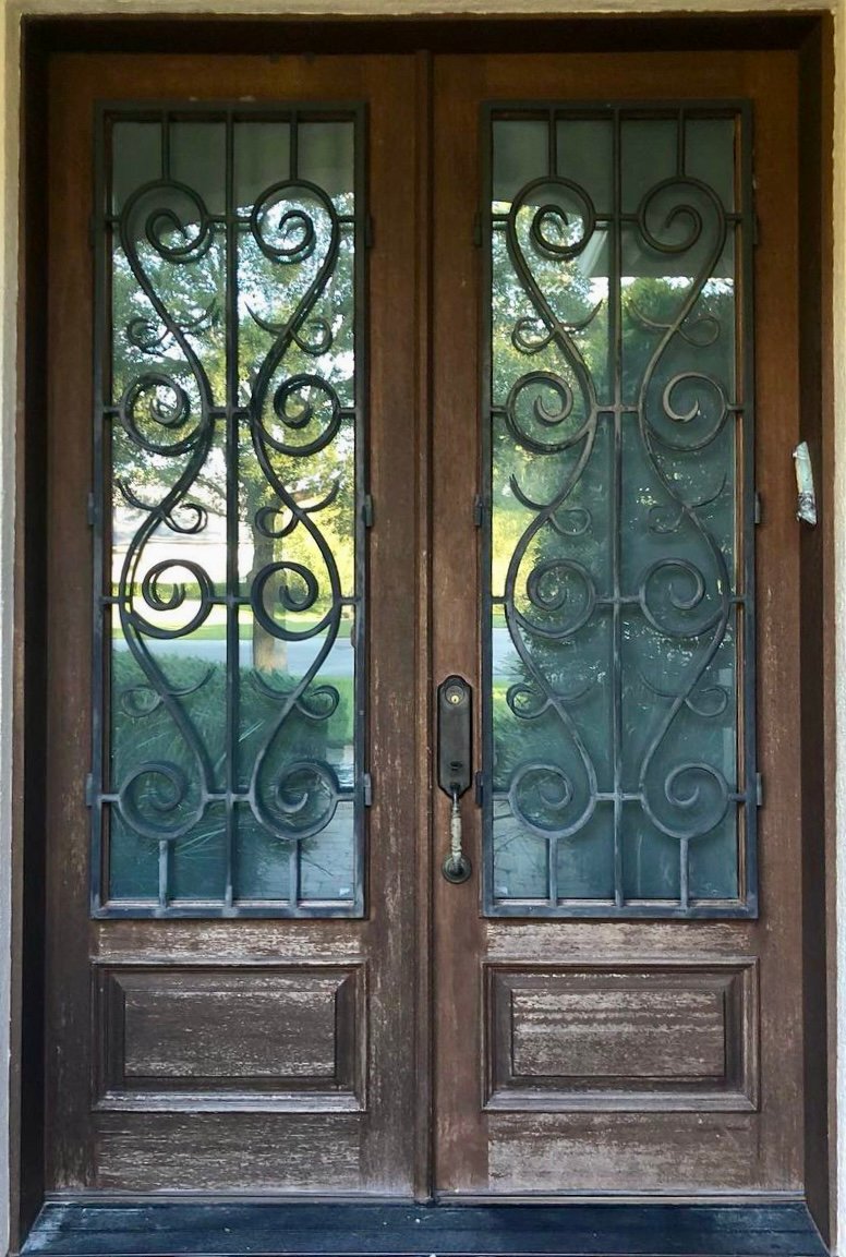 wooden door with a weathered finish