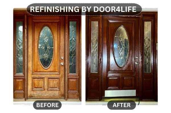 Side-by-side: old door on the left, new door on the right.