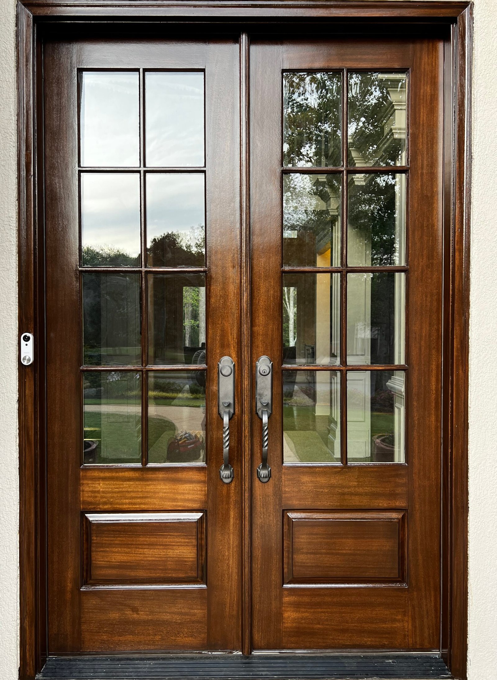 New wooden door with a pristine finish