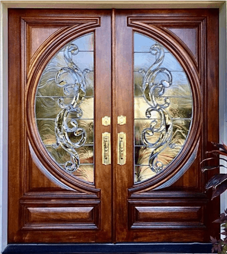 Renovated wooden door with a smooth, polished finish